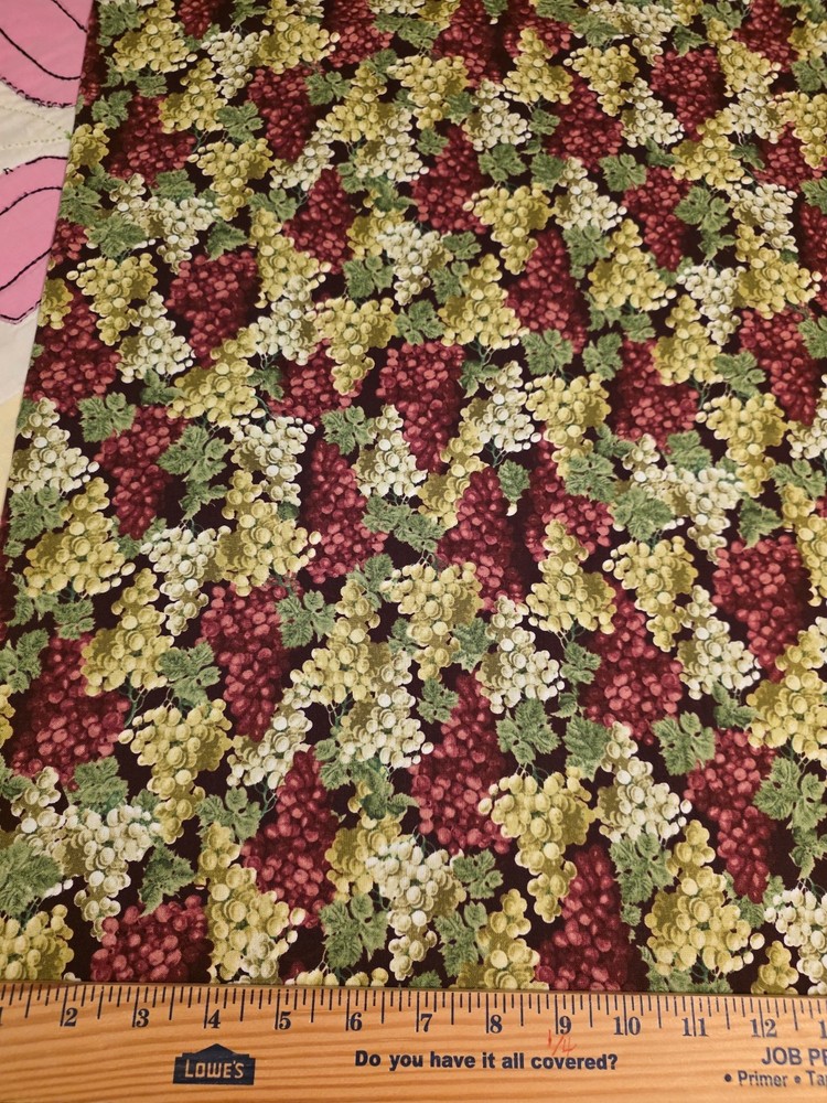 Timeless Treasures Of Soho, Cotton Fabric, 2.75 Yds, 45″, Grape Leaves Clusters