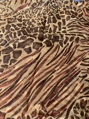Fabric Lot 1 Yd 56 W Animal Print Leopard Brown Gold Poly Sheer Textured