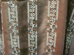 DESIGNER FABRIC COORDINATES TAUPE PEACH BROWN BEIGE OMBRE RICH EMBROIDERED BANDS