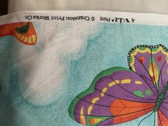 Fabric Blue Sky Butterfly 44”x 446”By Cranston print work 315