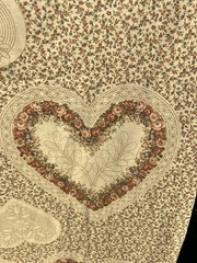 Vtg Joan Kessler Concord Floral Hearts Cheater Quilt Cotton Fabric 44”X 216”+