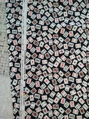 REMNANT Novelty Mini Poker Cards On Black “Mini Delights” ROBERT Kaufman 18×15