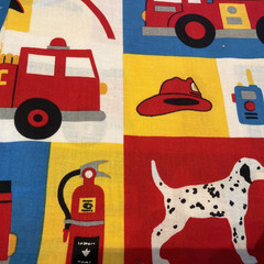 Faye Burgos Marcus Brothers POLICE CAR & FIRE TRUCK Cotton Fabric 44″ x 4 YDS
