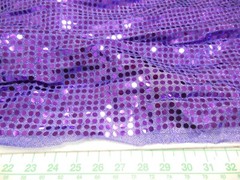 Lot of 2 sequin fabric remnants Purple Praise tunic project 40″x 2yd &20″ x 2 yd