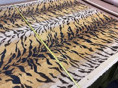 Braemore Tiger Velvet Upholstery Fabric Gold Black Animal Print 2 Yards