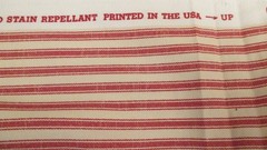 Red OFF WHITE RAILROAD STRIPE COTTON PILLOW TICKING P/Kaufman 2yd 16″ x56