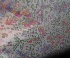 BUTTERFLY FLORAL CHIFFON FABRIC REMNANT, 120cm x 1.66m , SHEER FABRIC, AUSTRALIA