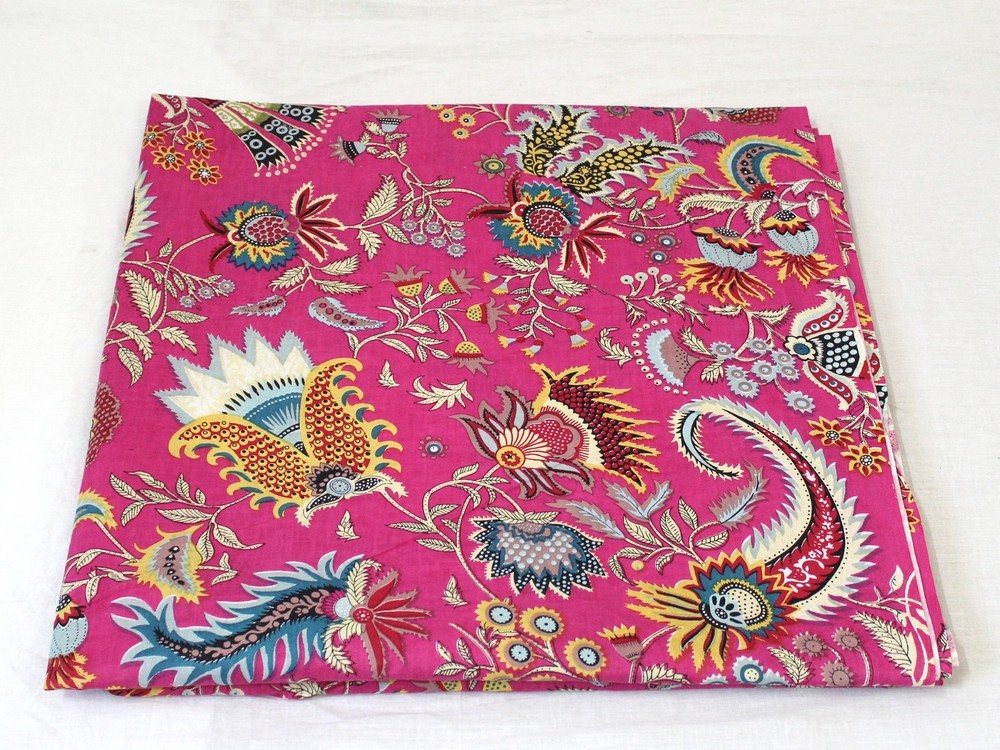 NO TARRIF CHARGES 100%✅ZK_327 Multi Hand Printed 100%Cotton 1 Yard Fabric