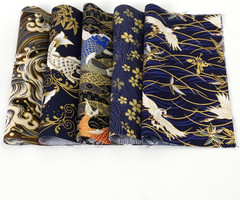 5PCS Cotton Pattern Fabric Bundles Small Flower Pattern Japanese Style Fabric fo