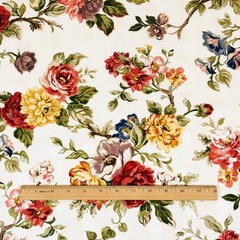 Vintage Mill Creek Cottage Core Floral GARDEN Cotton Drapery Pillow Fabric BTY