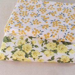 12 DIY Sewing Crafts Yellow Floral Cotton Quilting Fabric Squares Bundle Scraps