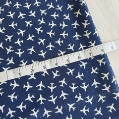 Vtg 70s Klopman Mills Canvas Home Decor Fabric Airplanes Aviation Blue Sew 2yds