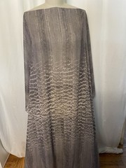 Poly Rayon Georgette Exotic Abstract Ombre Charcoal Slate Grey Fabric 4 Yds 58″W