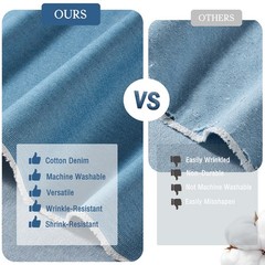 HYVAKUPPA 9OZ Washed Denim Fabric by The Yard, 71″ Wide Polyester Cotton Jean…