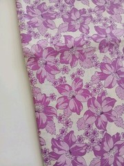 Vintage 40s 50s FABRIC 35 Wide Purple Large Flowers Dressmaking Fabric 66 Inches