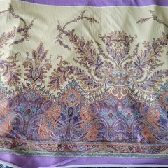 Cream, Purple, Rust, Paisley Cotton Knit PANEL from Italy! Cool & Elegant!