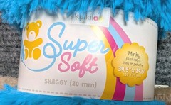 kullaloo Shaggy Blue Faux Fur Fabric 3/4 inch Pile, 20 mm Plush Minky Fabric
