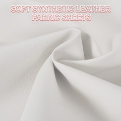 63×39.4in Faux Leather Sheets, Car Replacement Upholstery Soft PU Fabric, White