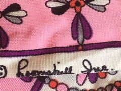 Loomskill Inc Fabric @2 Yards Floral Flowers Pink Purple Mod Vtg Groovy Squares