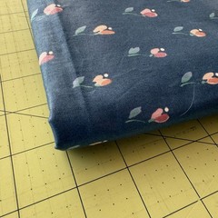 Vintage Stanley King Studio Blue Pink Chintz Fabric 2 yards +16″x 54″w