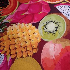 Large Tropical Fruit Medley Print Lycra Fabric 56″ By The Yard