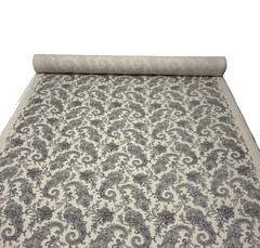 RALPH LAUREN DERWENT PAISLEY ECRU MEDALLION BLACK 100% LINEN FABRIC BY YARD 54″W