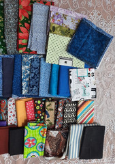 Lot of 65+ Fabric Pieces Stash Builder Fat Quarters & Larger Pieces Blues