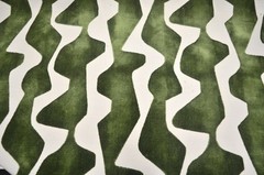 Kaimu Parsley Cut Velvet Green Abstract Stripe Regal Upholstery Fabric