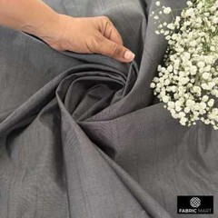 Charcoal Gray Faux Silk Fabric By The Yard, 42 inches width Gray Silk Fabric