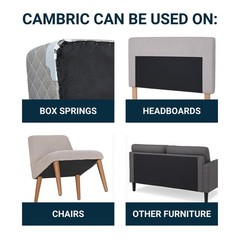 60 Inch x 3 Yard Upholstery Black Cambric Dust Cover Fabric Replacement for S…