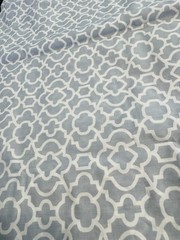 Moroccan Tile Style Mosaic Gray White Cotton Fabric NEW OOP 30″ x 30 Quilt sew