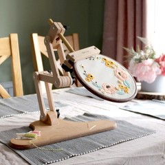 Adjustable Embroidery Table Stand with Swivel Holder, Cross Stitch Naturel