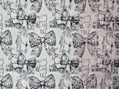 Custom 100% Cotton Woven Disney Winnie The Pooh By The 1/4 Yard 9×56 Bows