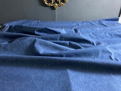 9 oz Midweight Indigo Cotton Chambray Denim 63.5″W x 3.28 Yards Minor Dye Flaw