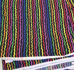 4 yd Possibilities by Avlyn Green Colorful Wavy Stripes Cotton Fabric 146×43″ 63