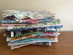 Vintage Mixed Lot Pieces Floral Fabric Ditzy Colorful Scraps Assorted