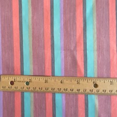 2.5 YD Vertical Stripe Shirting Apparel Fabric Multicolor Blend Fiber