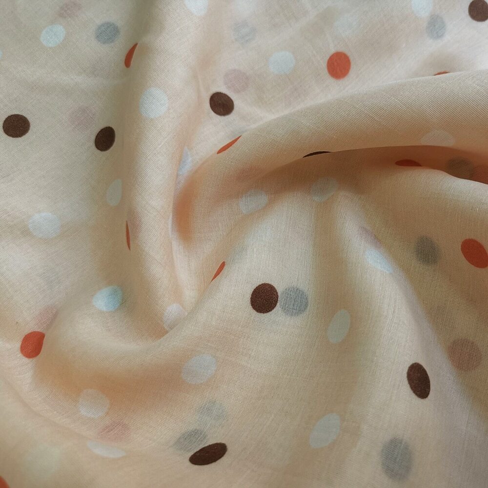 1 Yard X 1.35 meter Cute Polka Dots Material Lining Natural Silk Cotton Fabric
