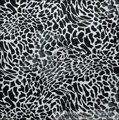 BonEful Fabric Cotton Quilt African White Black Gray Leopard Cheetah Skin SCRAP