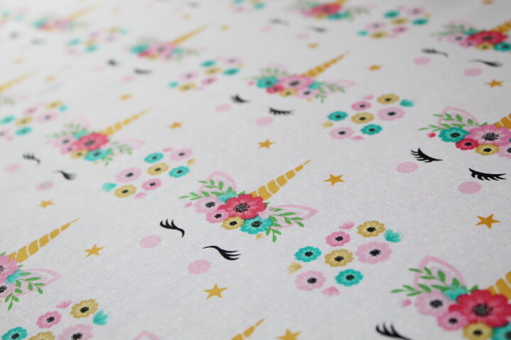 PINK Unicorn Unicorns Fabric COTTON CUTE Print Kids Girls Nursery Fat Quarter FQ