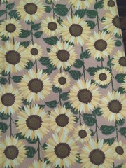 Lot of Autumn theme Fabric, pumpkin, sunflowers, flowers, 10 oz, yellow orange