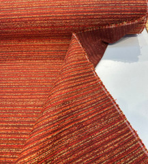 Hollywood Stripe Red Hot Stuff Valdese Chenille Upholstery Fabric By The Yard