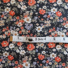 Yard, Small Floral, Flowers On Navy Blue Cotton $3.99 Ships ANY Amount Of Fabric