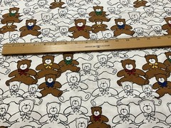 Princess Fabrics, Inc Teddy Bears with Bowties Cotton Fabric 2 Yards Pattern 480