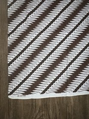 NEW Fabric Batik Material Brown White Tebal Santoso Authentic Indonesia 84 x 43