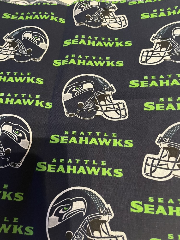 Seattle Seahawks Cotton Fabric 12 X 15 Inches Nice Fabric!!!