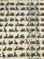2 Yards Birch Organic Cotton Quilting Fabric Trans Pacific Retro Mod Moped