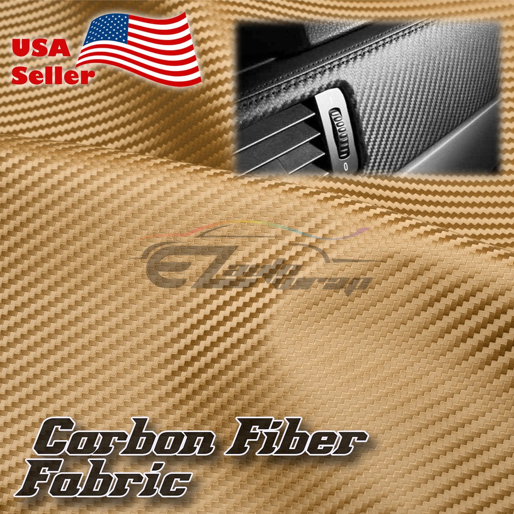 Gold Carbon Fiber Fabric Cloth Marine Vinyl 54″ Wide Plain Weave Upholstery