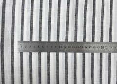 100% Linen Woven Fabric 51~52″ Wide 1 Yard Pre Cut Simple Stripe Black 6386