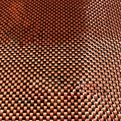 Orange + Black Aramid Carbon Fiber Blended Fabric Fixed cloth 200GSM Piain weave